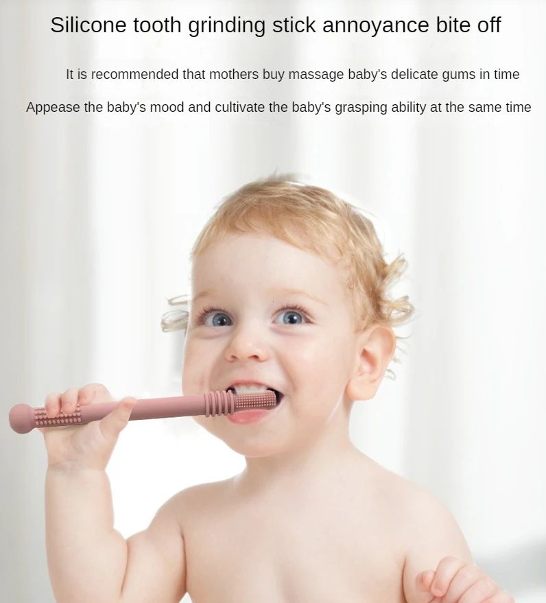 Brinquedo de Mastigar Seguro para Bebês, Mordedor de Silicone para Dentes Molares, Mordedores para Bebês, Alça de Silicone Molar para Bebês, Brinquedo de Segurança para Bebês