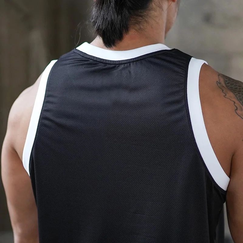 Plain Mens Bodybuilding Sleeveless Casual Shirts Gym Fitness Workout Muscle Tank Tops Summer Mesh Breathable Quick Dry Singlets