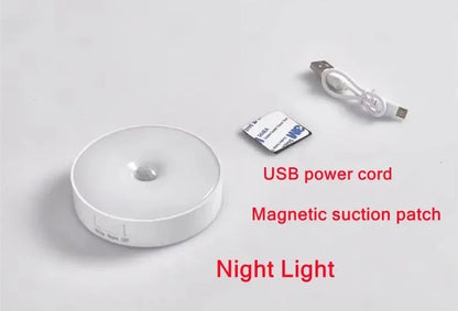 USB Charging Smart Sensor Lamp LED Human Body Induction Night Light Bedside Bedroom Home Corridor Lighting 8 LEDs Mini Wall Lamp