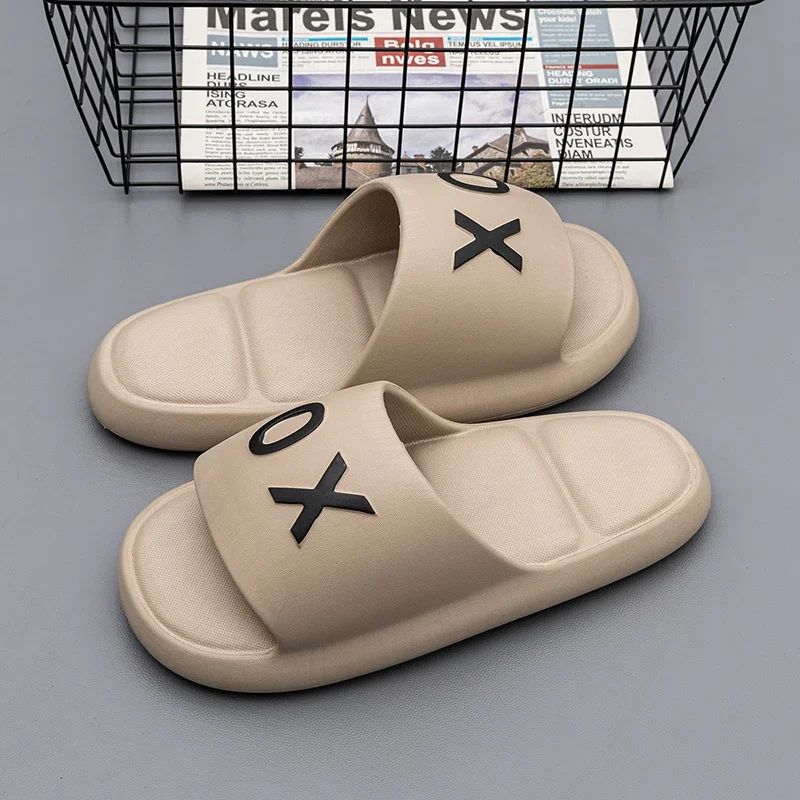 New Men slippers Non-Slip Slide Sandals Thick Soft Platform House Shoes Men Indoor Outdoor Shower Bathroom Slipper Casual Shoes