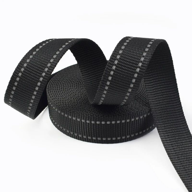 15/20/25mm Reflective Ribbon Tape 5/10M Nylon Webbing Bag Shoulder Strap To The Meter Dog Collar Polyester Binding Belt Supplies