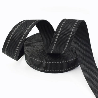 15/20/25mm Reflective Ribbon Tape 5/10M Nylon Webbing Bag Shoulder Strap To The Meter Dog Collar Polyester Binding Belt Supplies