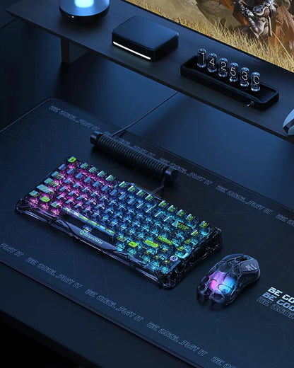 Teclado Mecânico Gravastar K1 Sem Fio Bluetooth em Liga de Alumínio Tri-Modo RGB Acessórios de PC para Jogos E-sports