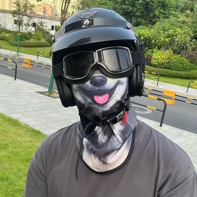 3d Printed Cats Dogs Design Full Face Mask Neck Protector Funny Cute Quick Dry Helmet Liner For Party Outdoor Windproof Masks