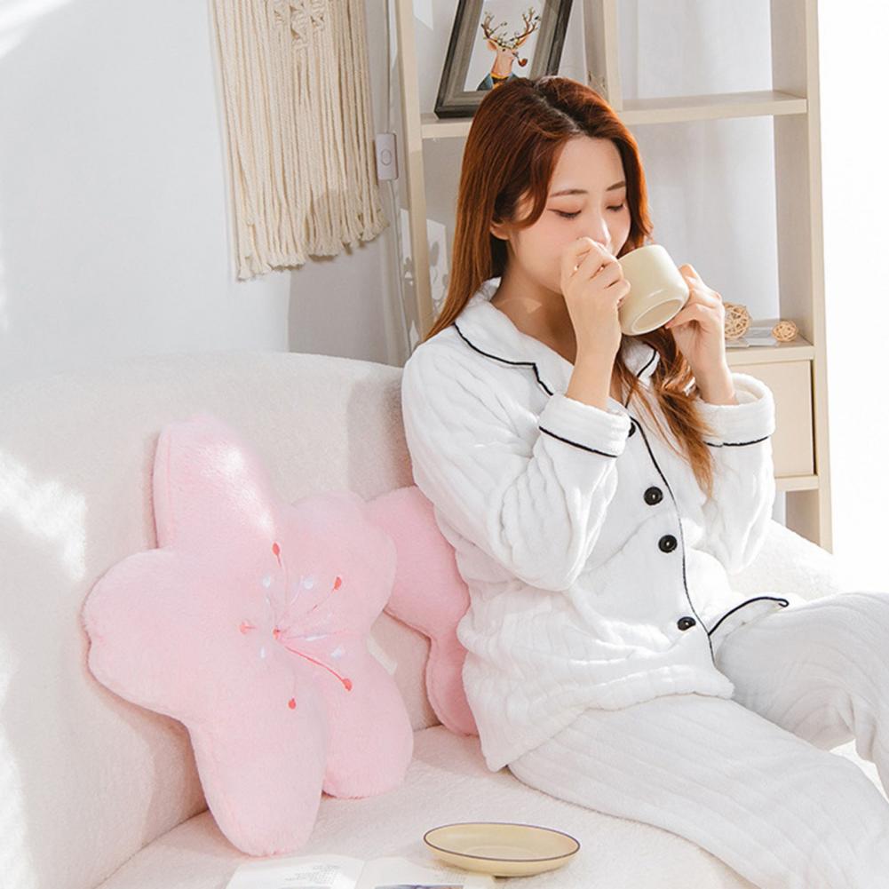 Cherry Blossom Throw Pillow Kawaii Sakura Flower Plush Pillow Bedroom Living Room Decor Bay Window Floor Seat Cushion Tatami