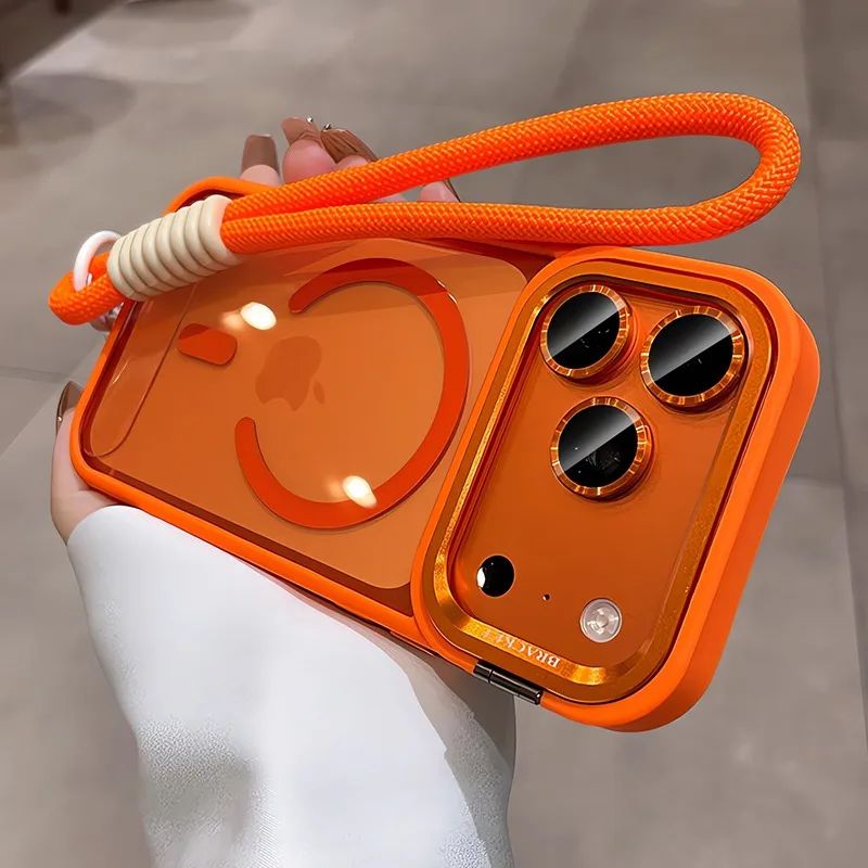 for iPhone 17 Camera Bracket for Magsafe Case for iPhone 17 Pro Max Air Wrist Strap Lens Film ShockProof Wireless Charging Cover