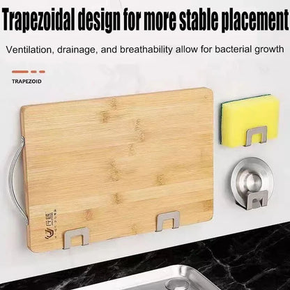 Kitchen Sponges Holder Stainless Steel Sink Sponges Drain Drying Rack Self Adhesive Storage Holder Wall Hooks Kitchen Organizers