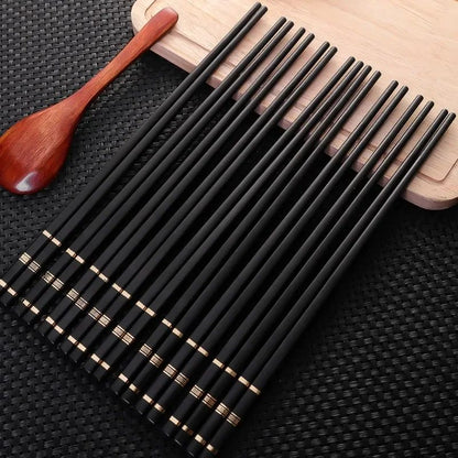 Metal Alloy Chinese Chopstick Reusable Non-slip Sushi Food Chop Sticks Japanese Korean Chopsticks Kitchen Tableware Accessories
