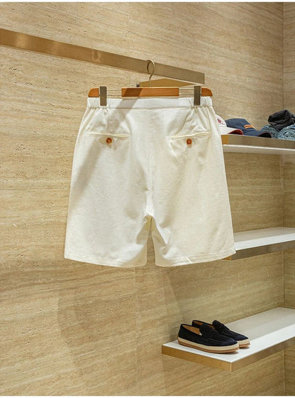 Ramie cotton blend comfortable and breathable summer drawstring casual linen shorts