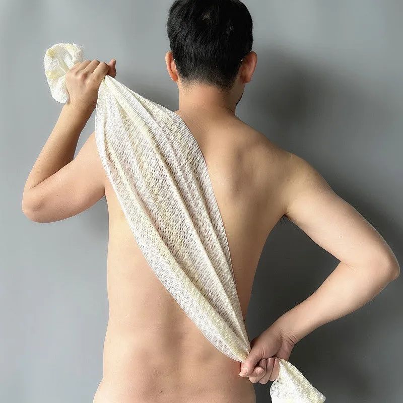 Exfoliating Washcloth Back Scrubber for Shower for Men Silver-ion Multi-Function Foam Bath Towel Ultra-Long Exfoliating Towels