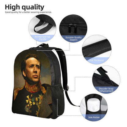 Custom Nicolas Cage Meme Laptop Backpack Women Men Basic Bookbag for College School Student Funny Bags