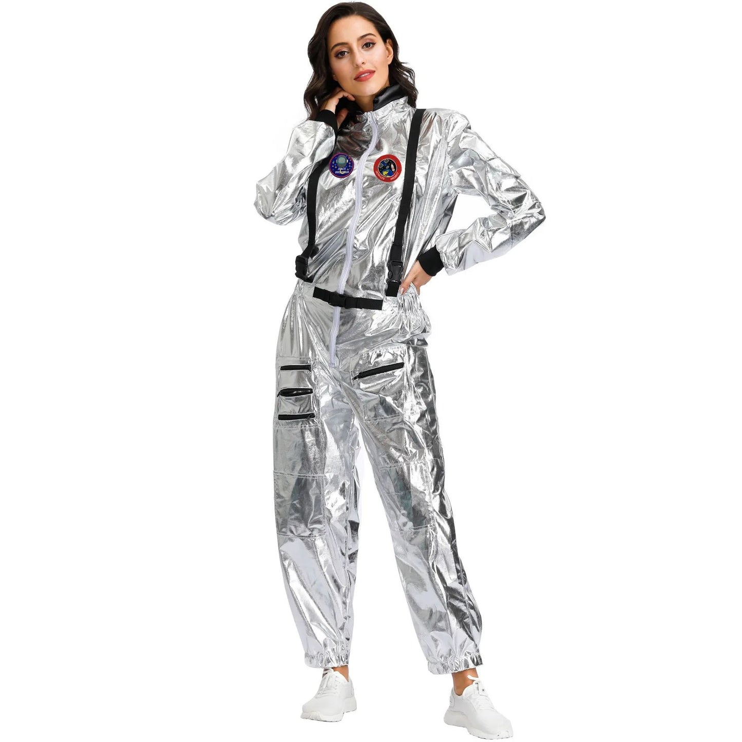 Astronaut Costume Spacesuit Silver Spaceman Men Women Space Suit Halloween Christmas Performance Spacesuit Costume Party Gift