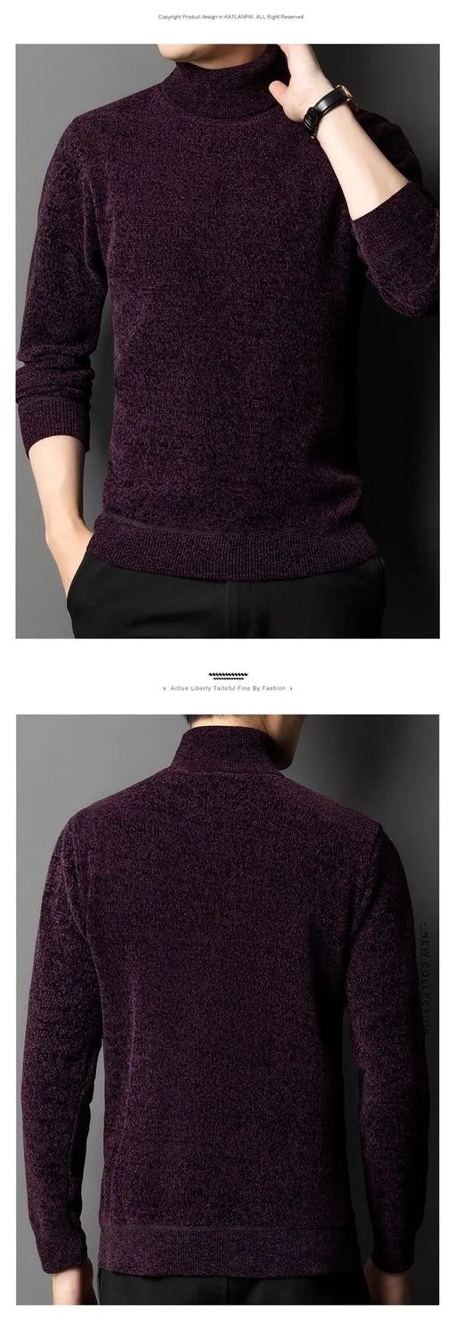 Men Turtleneck Sweater Casual Thick Men's Rollneck Knitted Sweater Warm Mens Jumper Woolen Sweater Male Outwear Knitwear 3XL 4XL