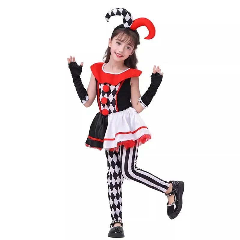 2026 New Sydanne New Variety Clown Skirt Dress Set Cosplay Costume  Cute Clown Clothes Masquerade Halloween Costume