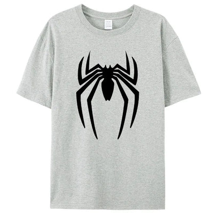 Summer Spider Men's T-Shirt Short Sleeve Sport Cartoon Hero Tops Tees Oversized Streetwear Casual T Shirts Designer Men Clothing