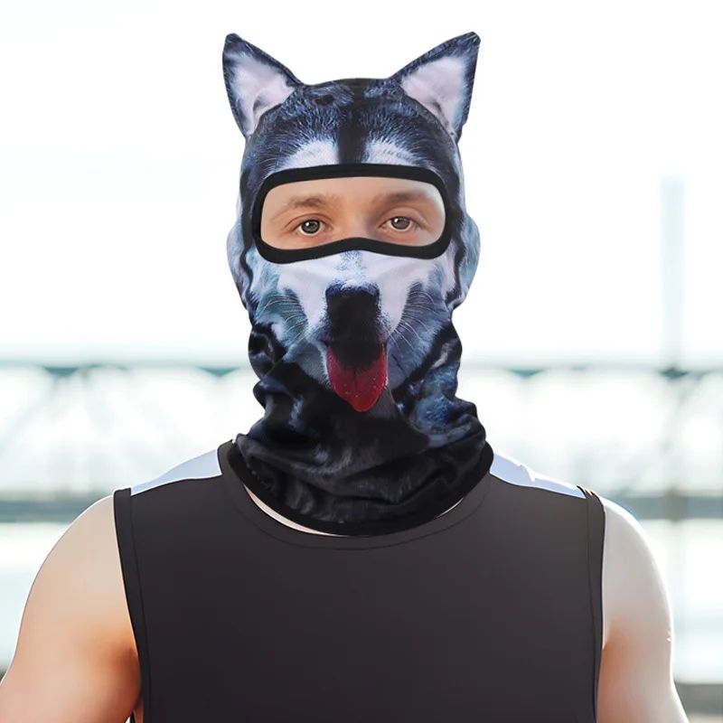 3D Cat Mask Dog Tiger Cosplay Balaclava Motorcycle Full Face Hood Mask Skiing Hat Helmet Cute Headgear Hat Halloween Party Masks