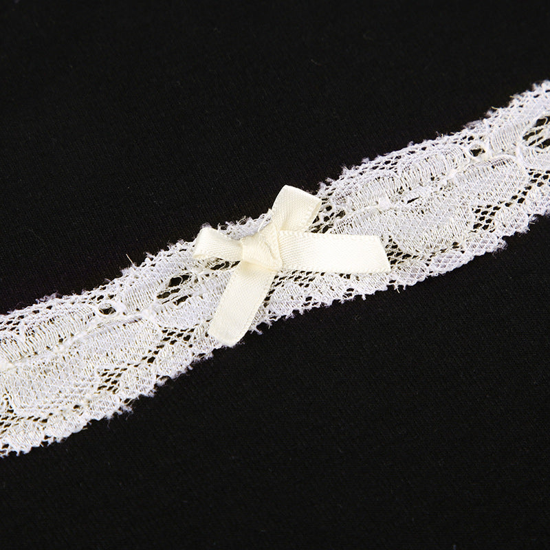 Women Spring Autumn Tops Lace Trim Square Neck Long Sleeve Slim Fit Blouse Gothic Grunge Shirts Y2K Aesthetic Kawaii Clothes