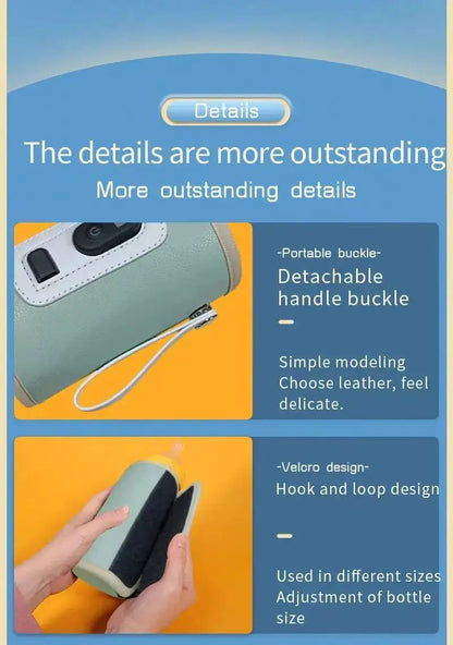 Portable Baby Bottle Insulation Sleeve, Baby Milk Insulation Device with LCD Screen, USB Insulation Bottle for Car Travel, Porta