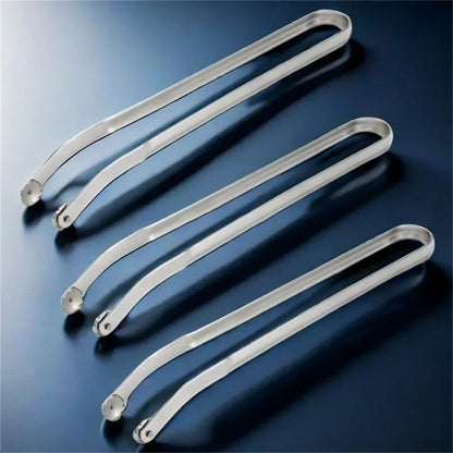 BBQ Sausage Turning Tongs Stainless Steel Nonstick Sausage Tongs Cookware Long Handle Kitchen Tong for Turning Barbecue Utensils