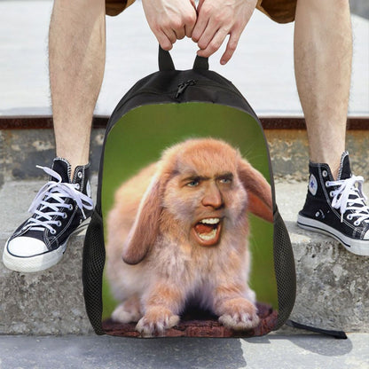 Custom Nicolas Cage Meme Laptop Backpack Women Men Basic Bookbag for College School Student Funny Bags