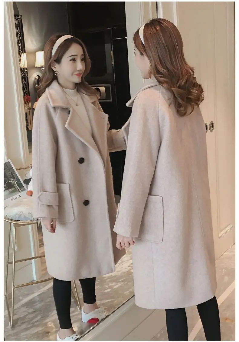 Fashionable Woolen Coat Women's Mid-Length Korean Style Hot Sale Of The Season New Spring Autumn Slimming Versatile Tweed Jacket
