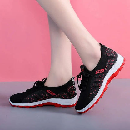Tênis Plataforma Vulcanizados Femininos Verão Leve Respirável Malha Tênis Esportivos Femininos Treinadores de Corrida Resistentes ao Desgaste ao Ar Livre