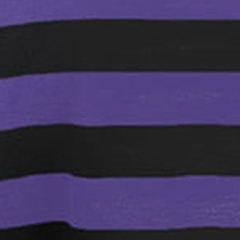 Women's Distressed Crop Tops Gothic Long Sleeve Round Neck Striped Print Loose T-Shirts Halloween Costume