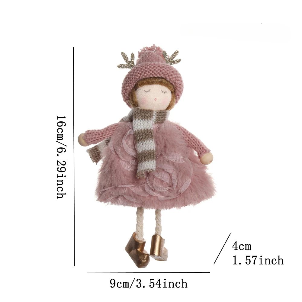 Christmas plush antlers angel girl pendant Christmas tree pendant creative doll pendant gift