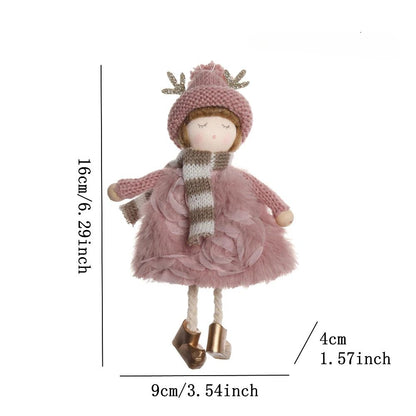Christmas plush antlers angel girl pendant Christmas tree pendant creative doll pendant gift