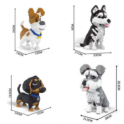 Knew Built Quatro estilos de micropartículas expressivas de blocos de montar de mini-gatos, modelos de laranja e vaca, os favoritos dos entusiastas de animais de estimação