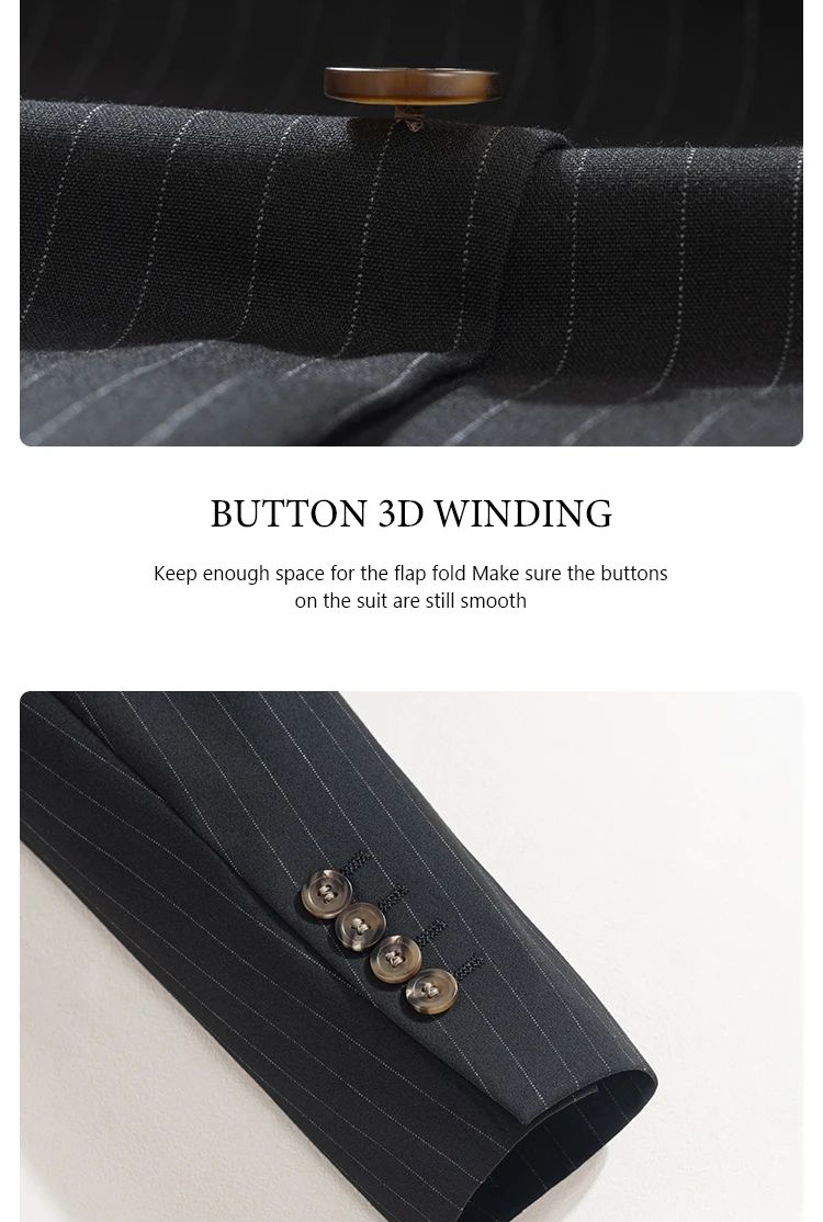 ST Cassy high-quality blue striped suits for men slim fit luxurious and elegant men's business suit 3-piece set full men's suit