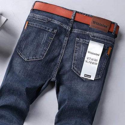 Mens High Quality Jeans Fashion Straight Denim Pants Men Classic Casual Jeans Male Plus Size Denim Trousers Ripped Jeans 28-40