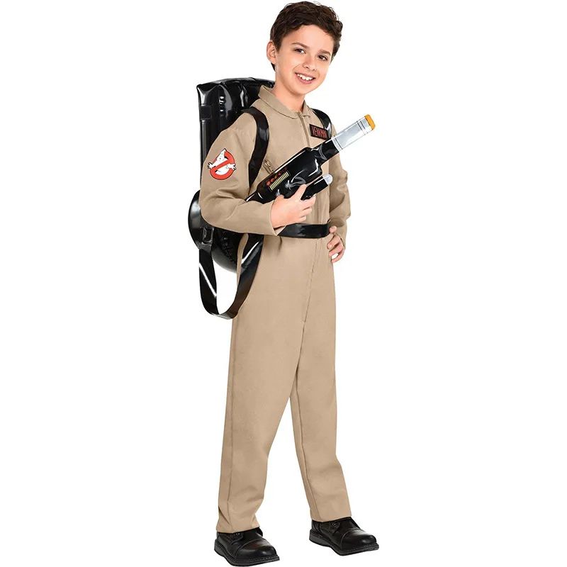 Halloween Father Ghostbusters Costumes Themed Cosplay Halloween Uniform Jumpsuit with Bag Ideal Adults Full Set Dress Up