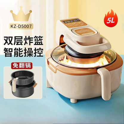 220V Automatic Double-Layer Electric Air Fryer Hot Pot Non-Stick Home Use Large Capacity Potatoes Fryer
