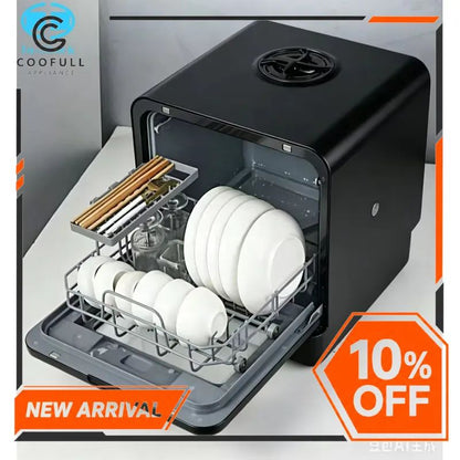 Portable Dishwasher Machine 5 Sets Tableware Desktop Dish Washer for Home Kitchen Appliances Compact Countertop Cleaner with