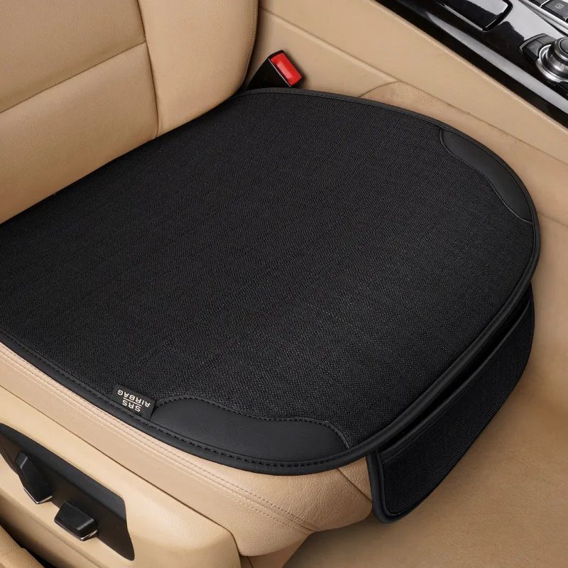 Car Seat Cover for Front Rear Universal Flax Car Seat Cushion Protector Pad Mat Non Slide Auto Four Season Pad Auto Interior