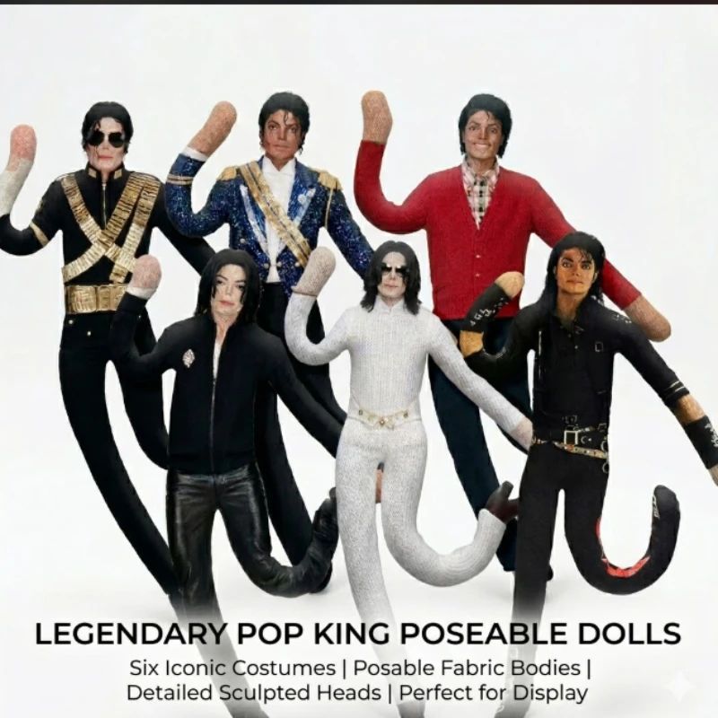 Michael Jackson Cosplay Prop Doll Plush Figure Abstract Joint Mobility Dolls Soft Stuffed Room Decoration Props Collection Gift