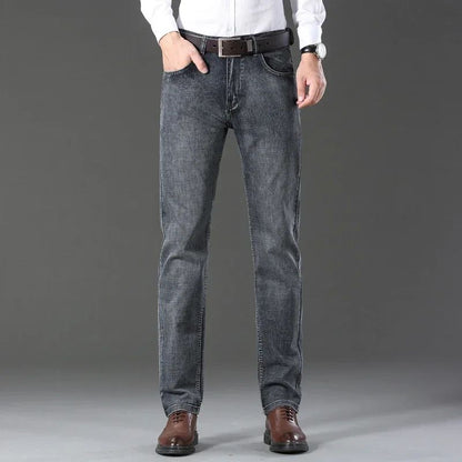 Mens High Quality Jeans Fashion Straight Denim Pants Men Classic Casual Jeans Male Plus Size Denim Trousers Ripped Jeans 28-40