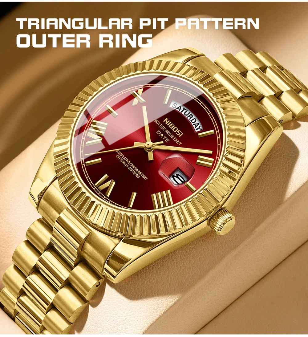 NIBOSI Brand Original Stainless Steel Quartz Watches For Men Luxury Date Display Luminous Fashion Men's Watch relogios masculino