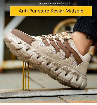 Light work shoes for men with iron professional man safety shoes non-slip work boots men steel nose safety sneakers man 46