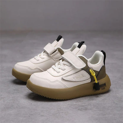 Tenis Sneakers Kids Spring/Autumn New Boys Girls Sports Shoes Casual Board Shoes Leather Soft Soled Children Small White Shoes