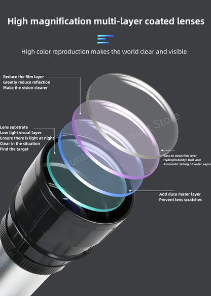 Potente Telescópio Astronômico Monocular Profissional de Alta Definição com Função de Observação Planetária de Alta Definição