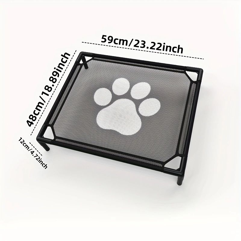 Cama Elevada para Cães Refrigerante - Cama de Berço Elevada para Cães, Berço para Animais de Estimação com Malha Durável e de Apoio, para Uso Interno e Externo, Preto, Cama Pequena para Animais de Estimação