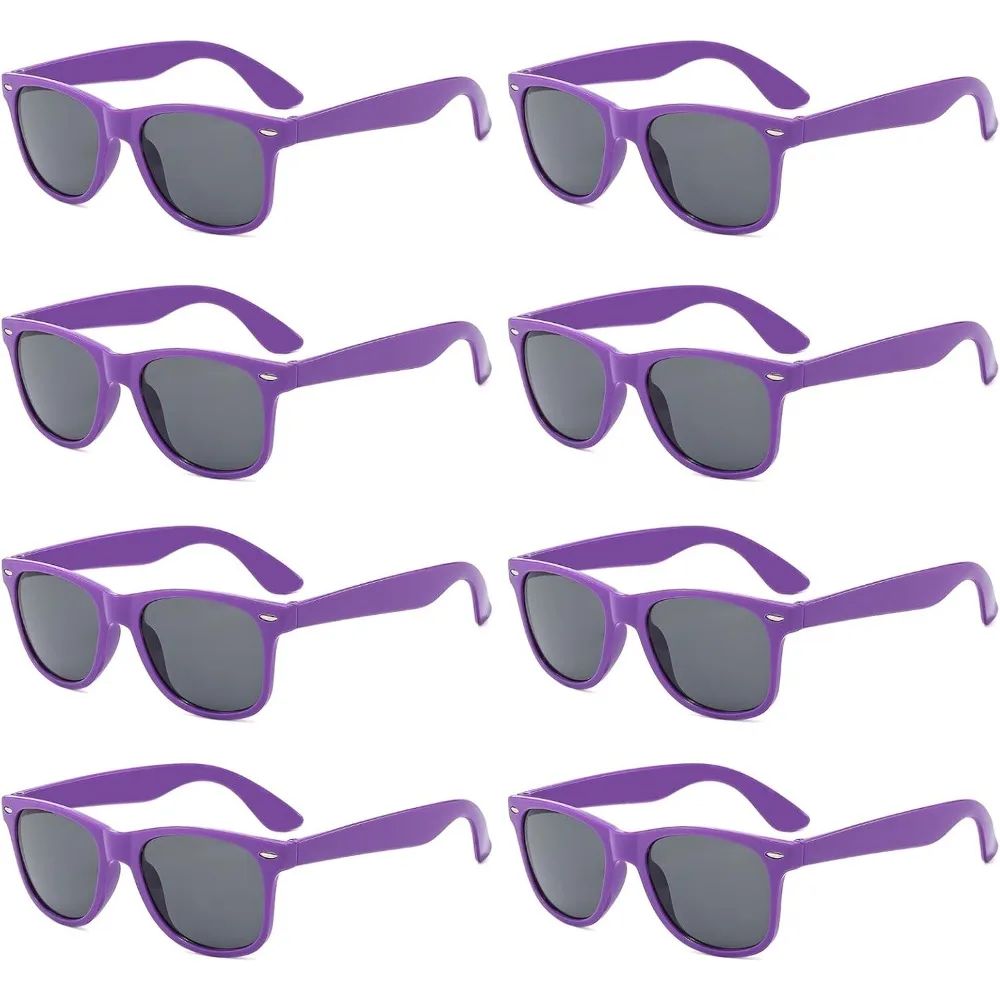 1/8pcs Neon Colors Party Sunglasses Black Studs Retro Unisex Rainbow Street Shot Gift Wedding Favors for Guests