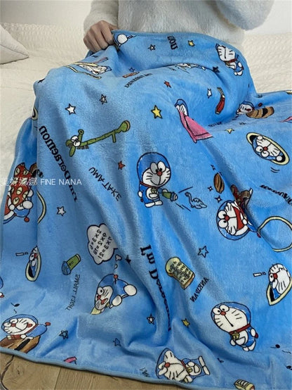 Desenho Animado Doraemon Cobertor de Flanela Macio Confortável Manta para Dormir Estilo Japonês Cobertor para Soneca Colcha para Quarto Menina Crianças