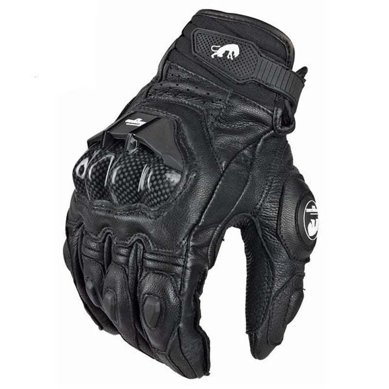 Luvas de Couro para Motociclista Masculinas Femininas 4 Estações Direção Supertech Preto/Branco Luvas de Corrida Motoqueiro Couro Bovino Corrida Moto Cavaleiro
