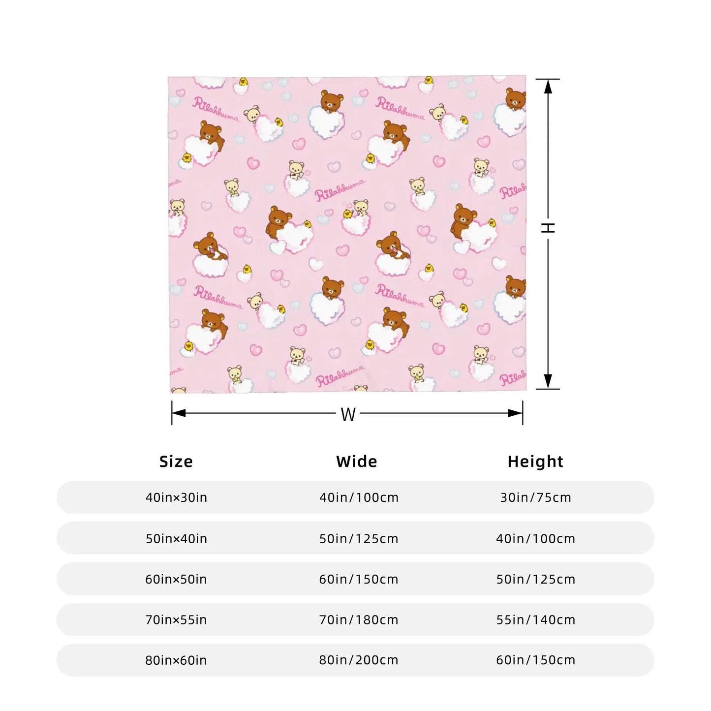 Rilakkuma  Korilakkuma Tea Time Flannel Throw Blanket  Super Warm Plush Quilt for Bedding  Couch