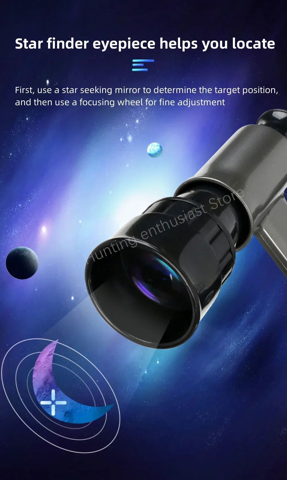 Potente Telescópio Astronômico Monocular Profissional de Alta Definição com Função de Observação Planetária de Alta Definição