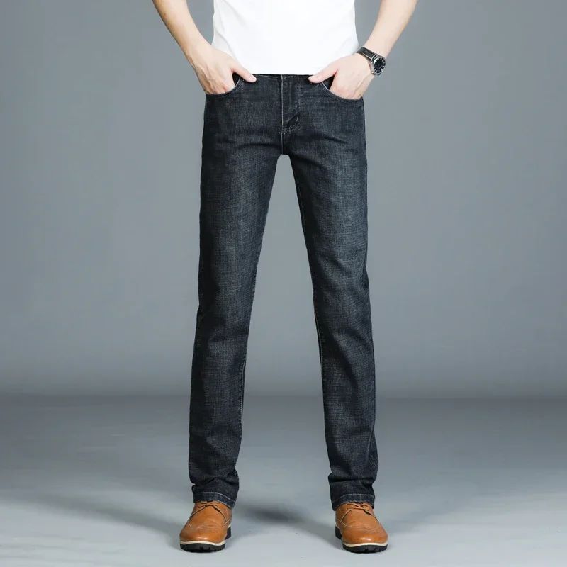 Mens High Quality Jeans Fashion Straight Denim Pants Men Classic Casual Jeans Male Plus Size Denim Trousers Ripped Jeans 28-40