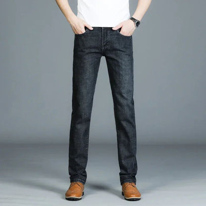 Mens High Quality Jeans Fashion Straight Denim Pants Men Classic Casual Jeans Male Plus Size Denim Trousers Ripped Jeans 28-40